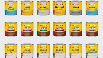 Whether it's paint for buildings, wood protection or Legno oils– the uniform design makes it easier to find your way around... | © ADLER