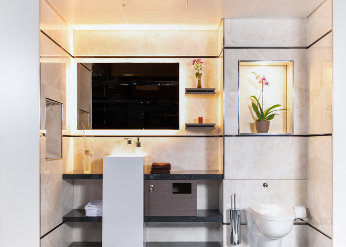 Mock-ups of the cabins with various furnishing samples were produced in advance for the luxury yacht Evrima. | © Messner Ges.m.b.H. 