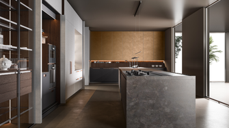 Clear shapes, stylish materials and high-quality ADLER surfaces make kitchen design Xila stand out from the crowd | © Boffi