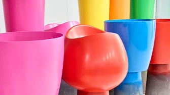 Perfectly showcased: PVC in planters every possible colour