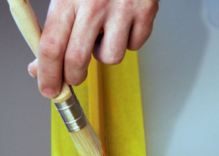 Decorative tip: a yellow decorative strip makes the door a real eye-catcher