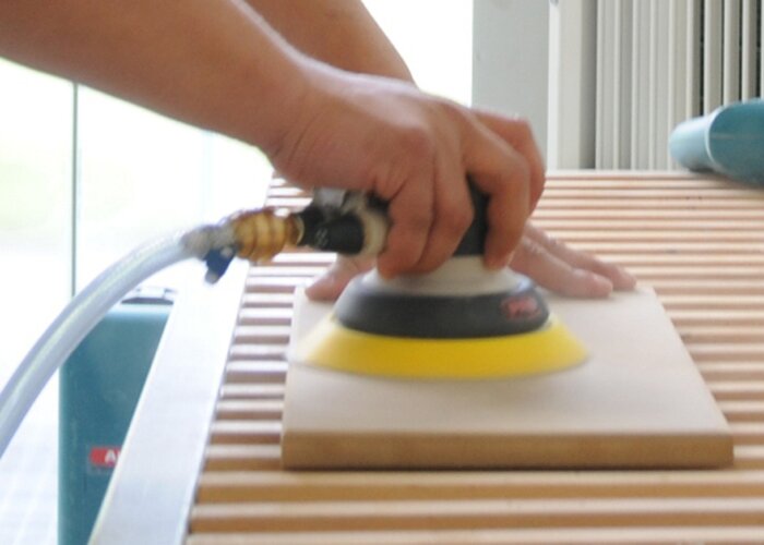 Step 1 – Grinding or sanding the substrate