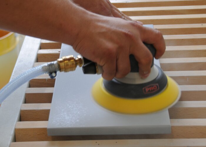 ...and intermediate sanding after letting it dry