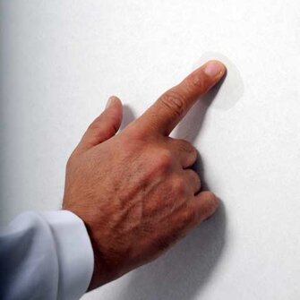 Draw a circle on the wall with a moist finger 